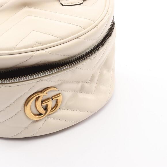 GUCCI White Leather GG Marmont Backpack - Picture 6 of 12
